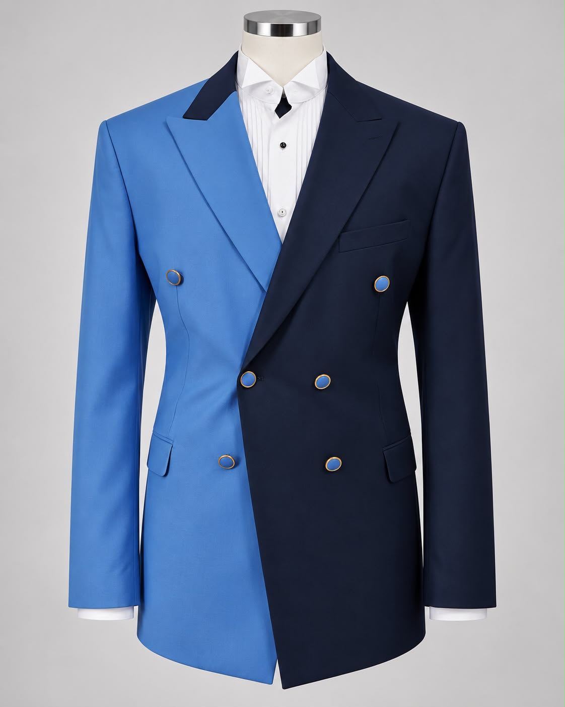 Monaco Two-Tone Blue Double-Breasted Suit