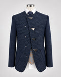 Midnight Blue Mandarin Collar Suit