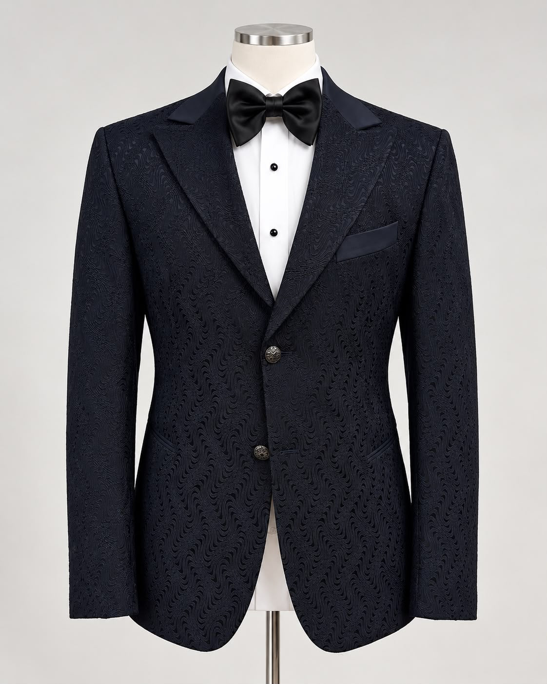 Midnight Black Tonal Jacquard Tuxedo