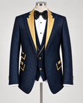 Navy Gold Regal Three-Piece Tuxedo
