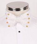Koss Atelier Red Beaded Bow Tie No.4 #48 – Luxury Men's Formal Accessory | Front View | Koss Atelier