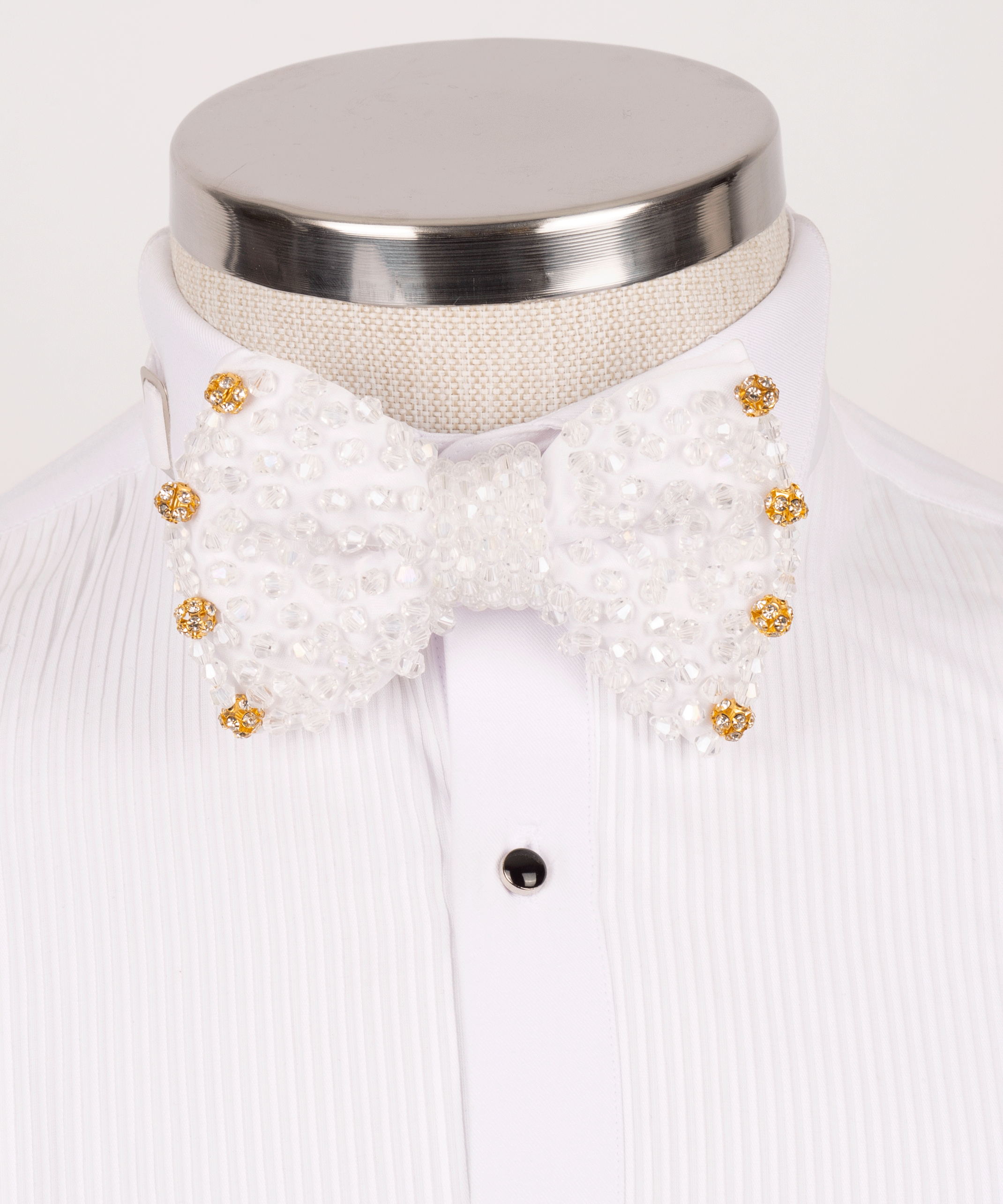 Koss Atelier Red Beaded Bow Tie No.4 #48 – Luxury Men's Formal Accessory | Front View | Koss Atelier