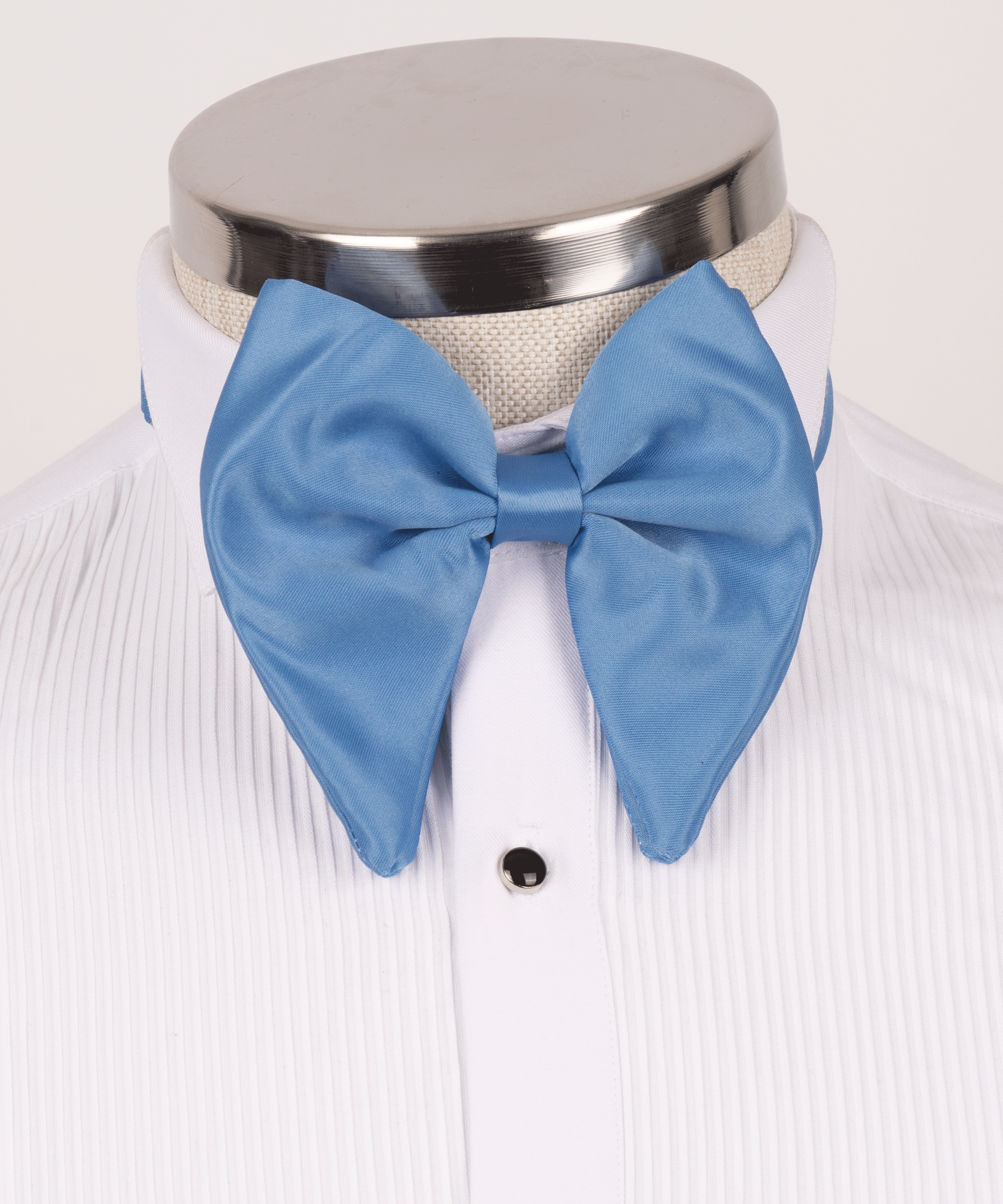 Blue and light-blue satin classic bow tie