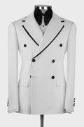 Midnight White Wool Peak Lapel Tuxedo | Koss Atelier