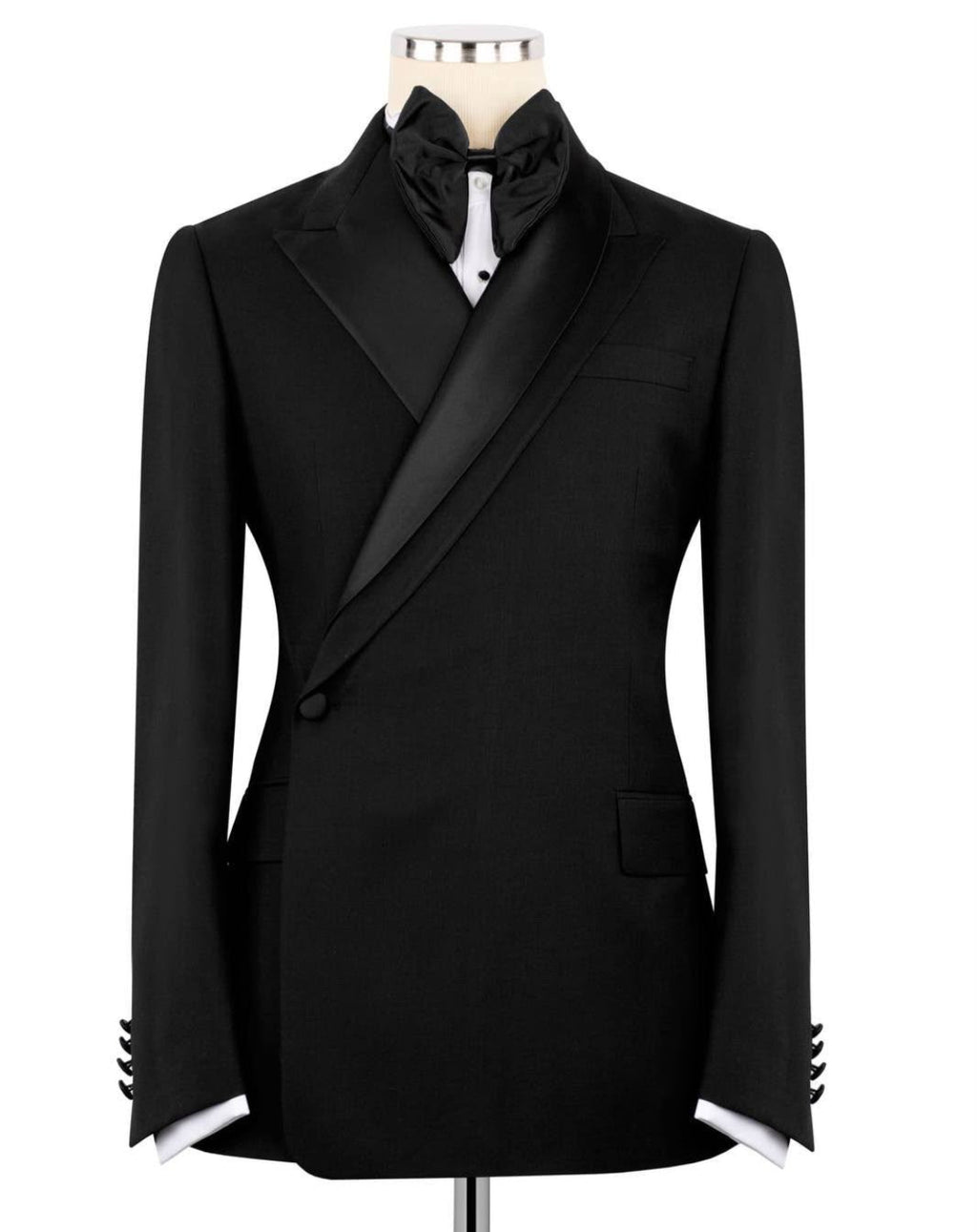 Black formal jacket on a mannequin