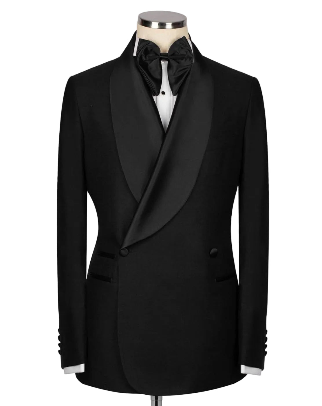Black tuxedo jacket on a mannequin 