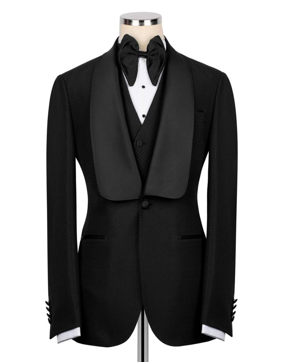 Black tuxedo on a mannequin 
