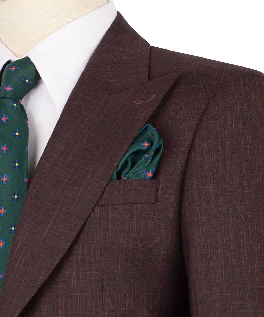 Burgundy Slim Fit Notch Lapel Suit for Men