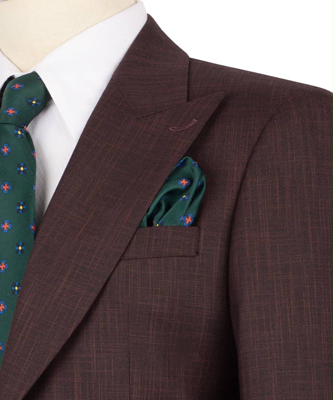 Burgundy Slim Fit Notch Lapel Suit for Men