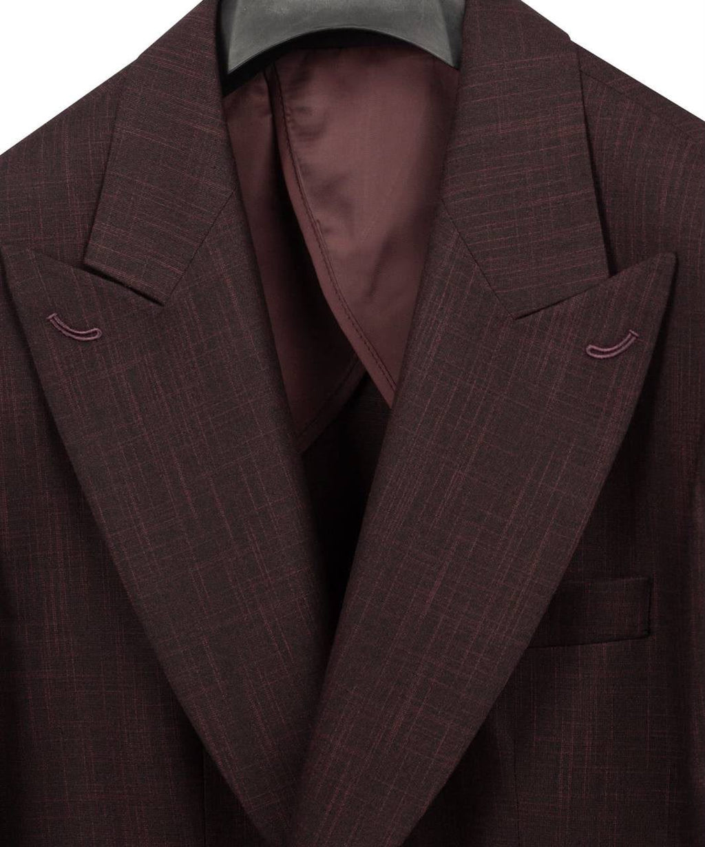 Burgundy Slim Fit Notch Lapel Suit for Men