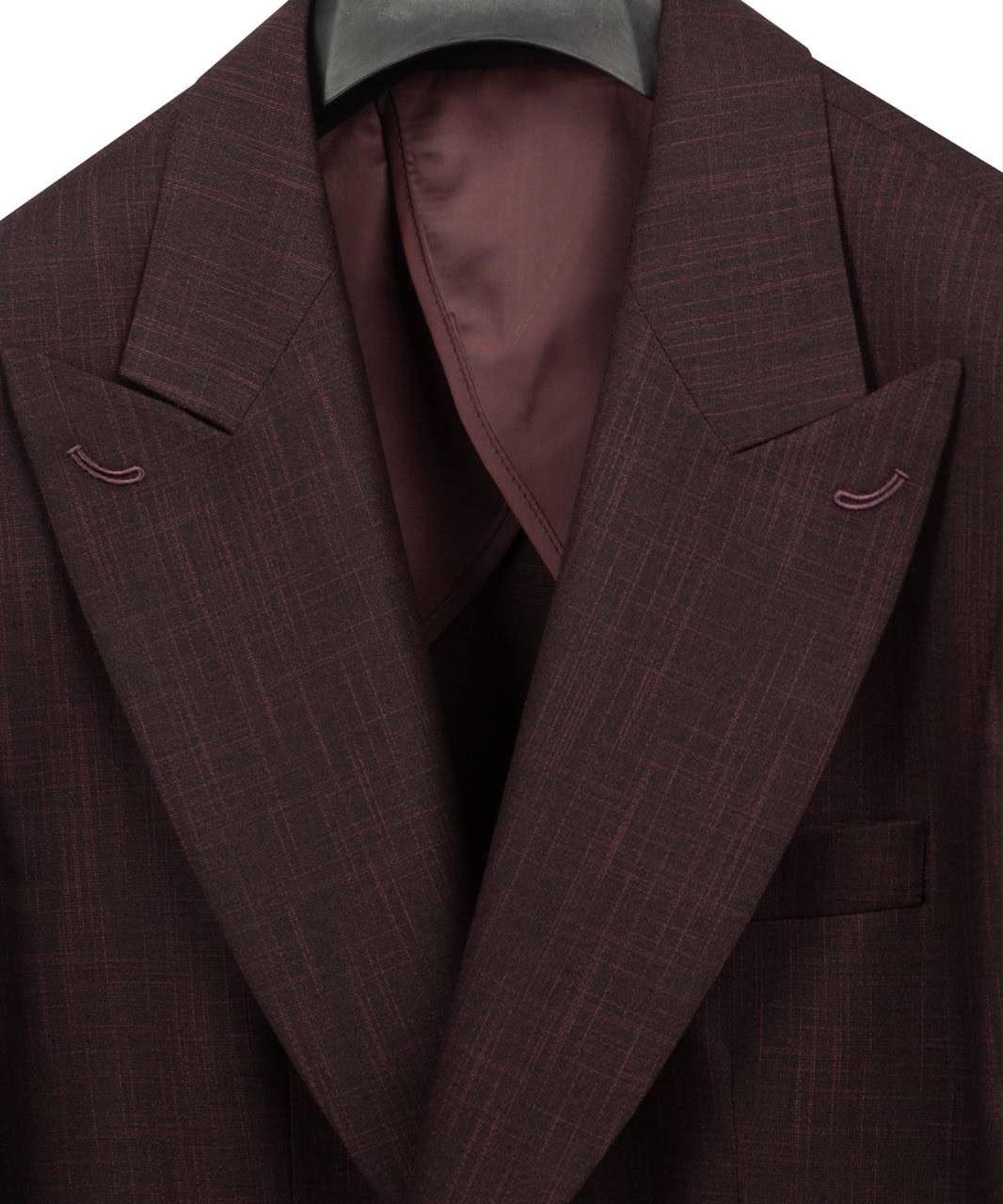 Burgundy Slim Fit Notch Lapel Suit for Men