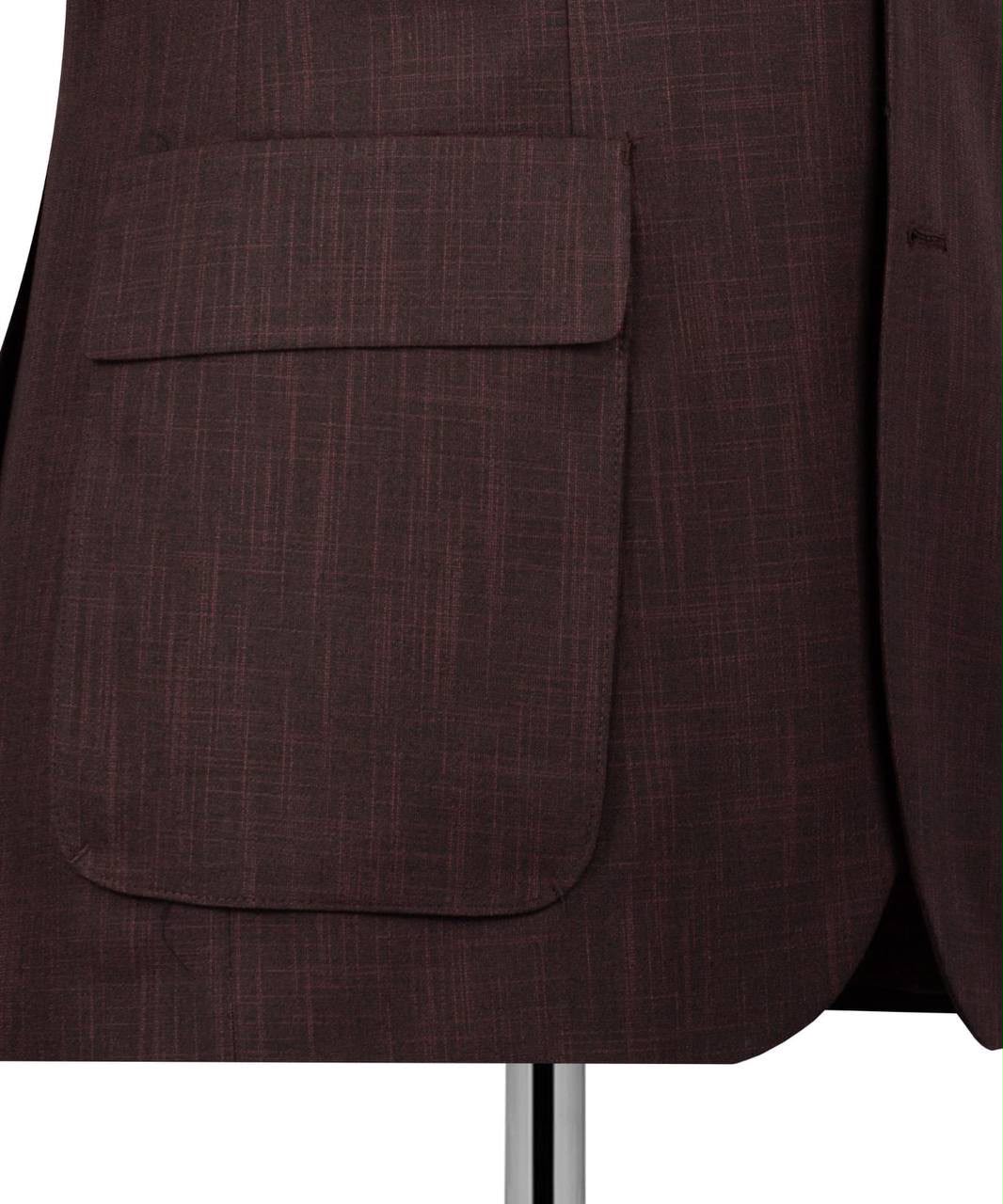 Burgundy Slim Fit Notch Lapel Suit for Men