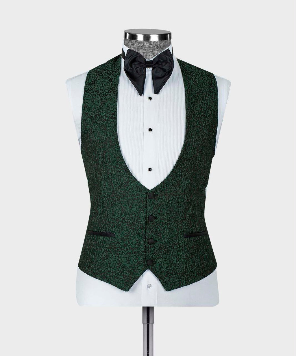 Green vest with black bow tie on a mannequin