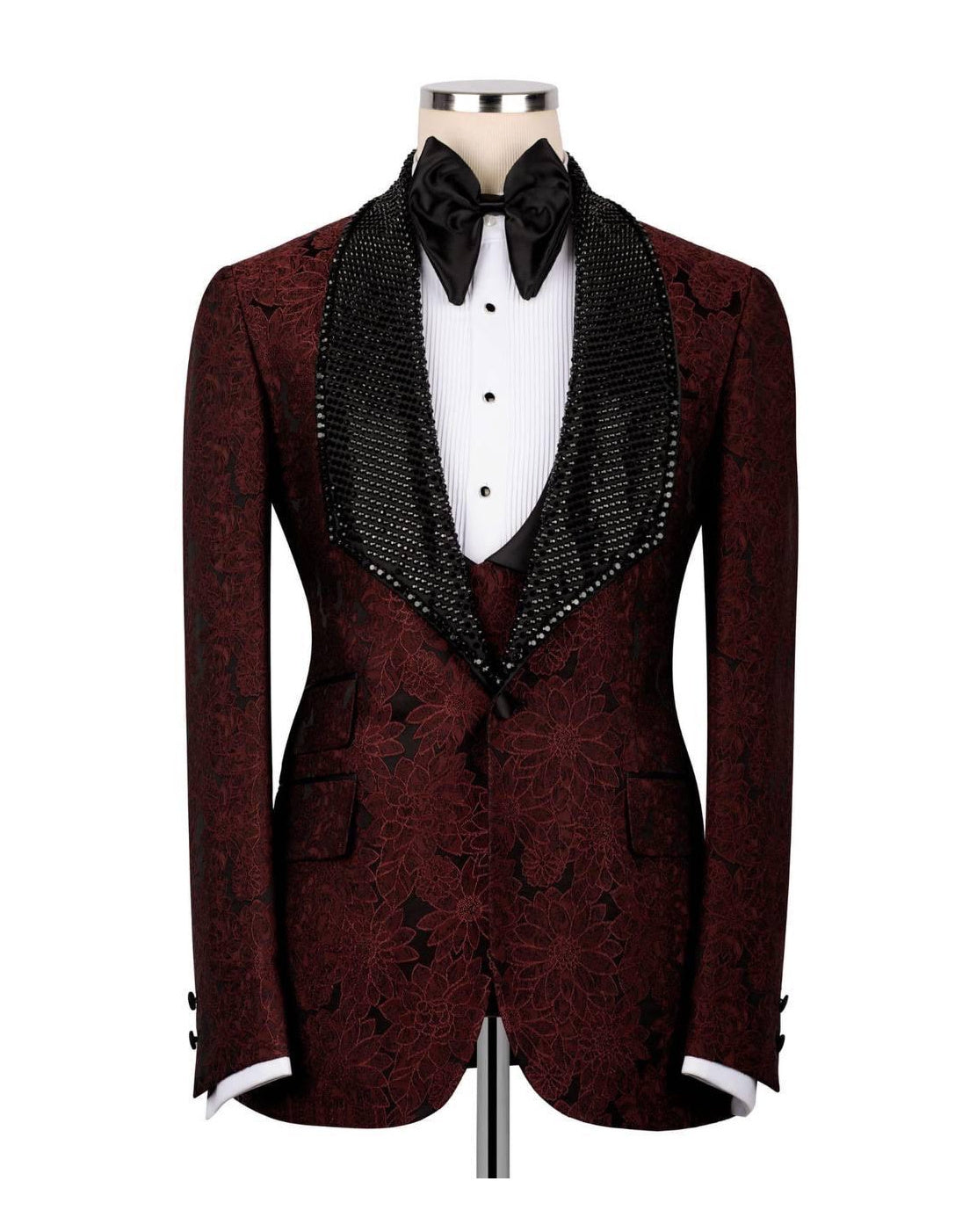 Koss Atelier Bordeaux Crystal Shawl Jacquard Tuxedo