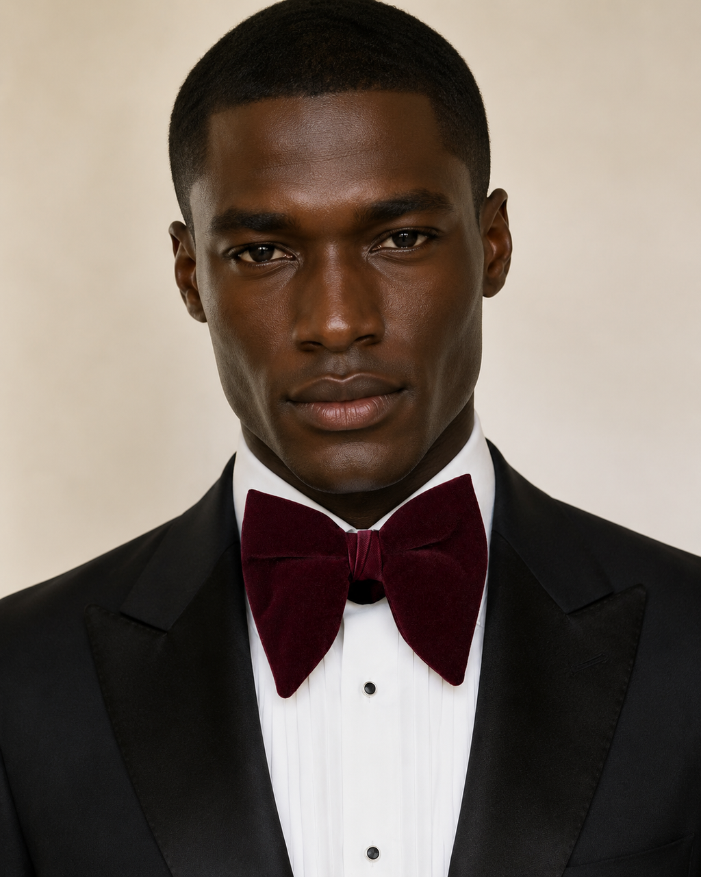 Koss Atelier Bordeaux Reserve Oversized Velvet Bow Tie Set
