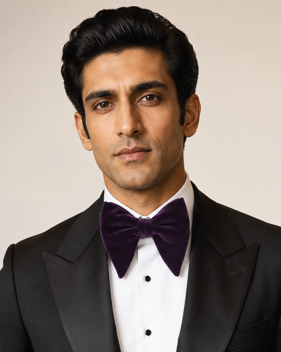 Koss Atelier Imperial Amethyst Oversized Velvet Bow Tie Set