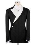 Black blazer with white shirt and bow tie on a mannequin against a white background