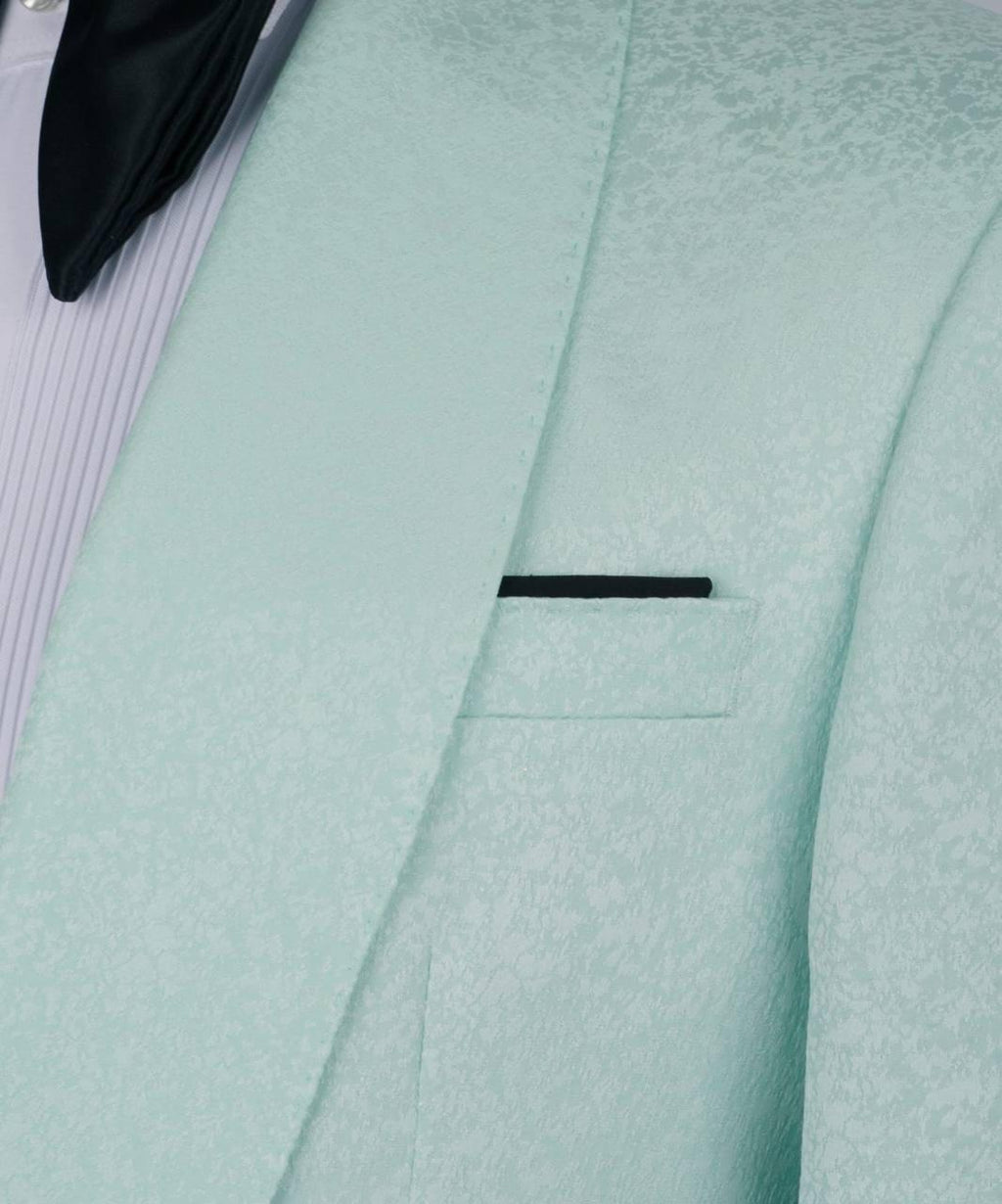 Koss Atelier Portofino Mint Jacquard Shawl Tuxedo
