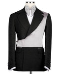 Black and white jacket on a mannequin with a white background