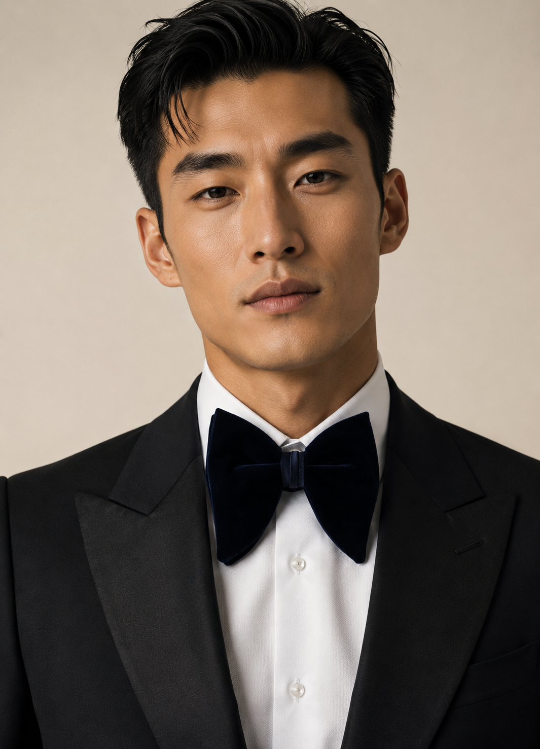 Koss Atelier Midnight Navy Oversized Velvet Bow Tie Set