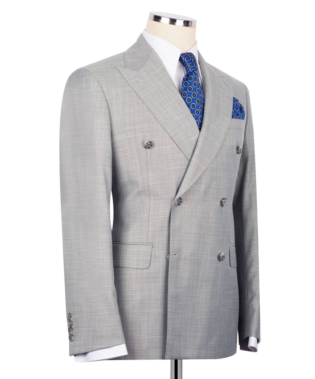 Gray checkered suit jacket on a mannequin