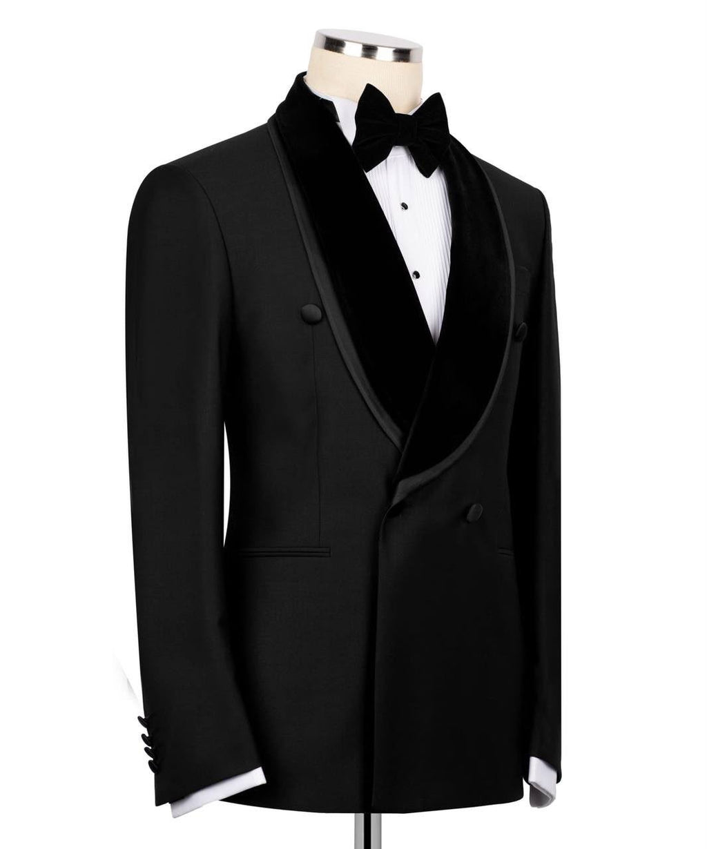 Black tuxedo jacket on a mannequin 
