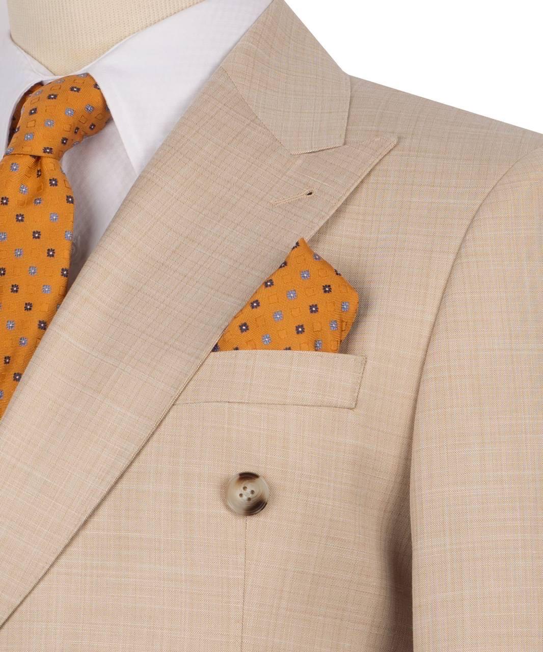 Men's Champagne Beige Slim Fit Wedding Suit
