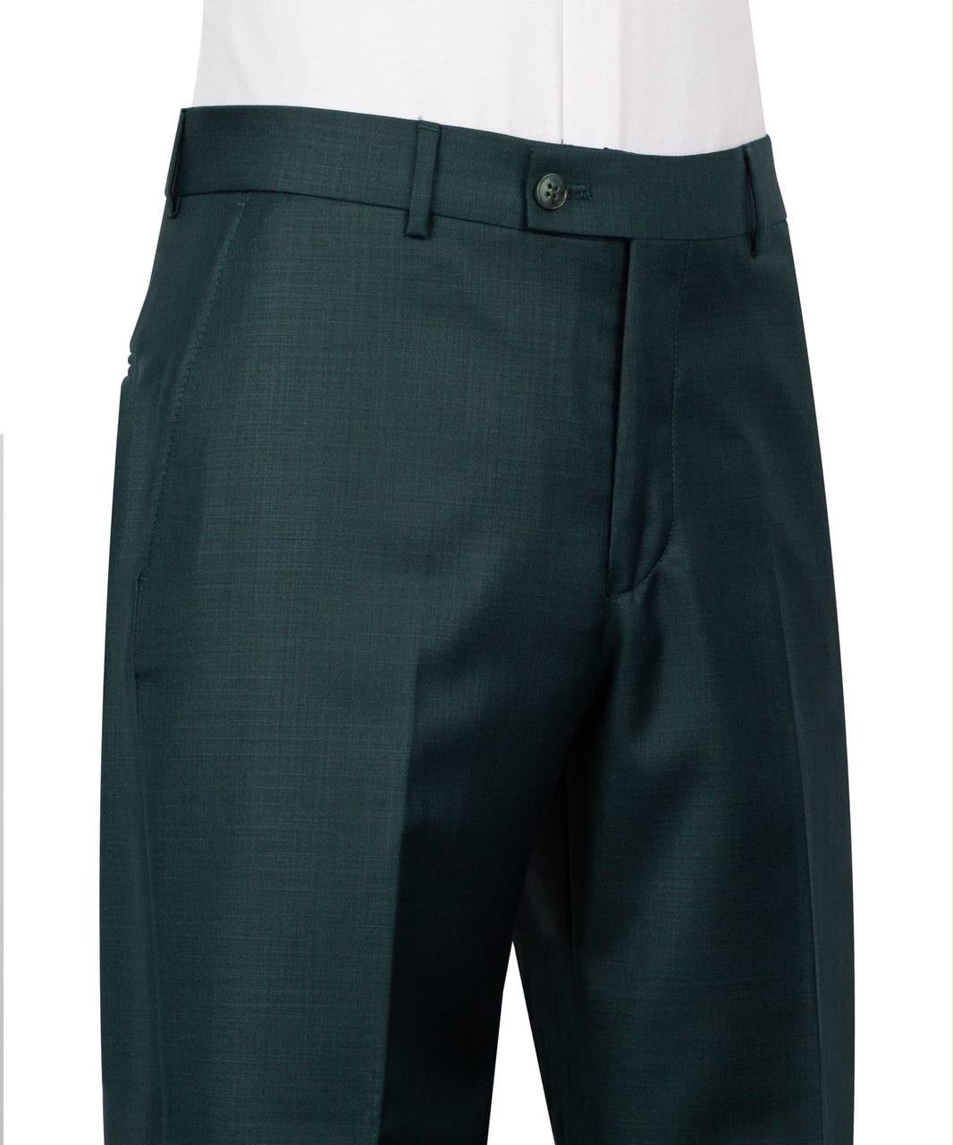 Dark green dress pants on a white background