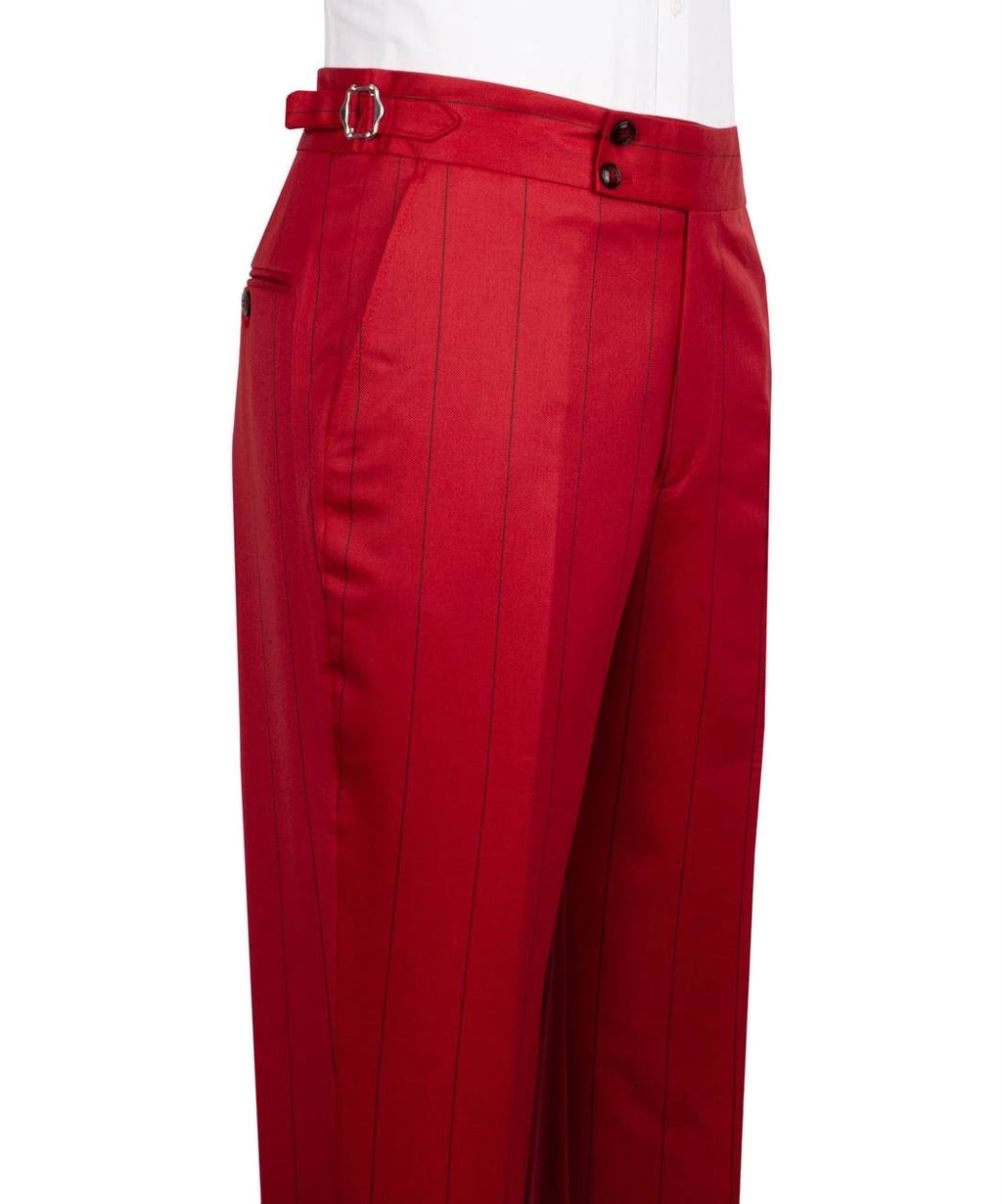 Red pinstripe pants 