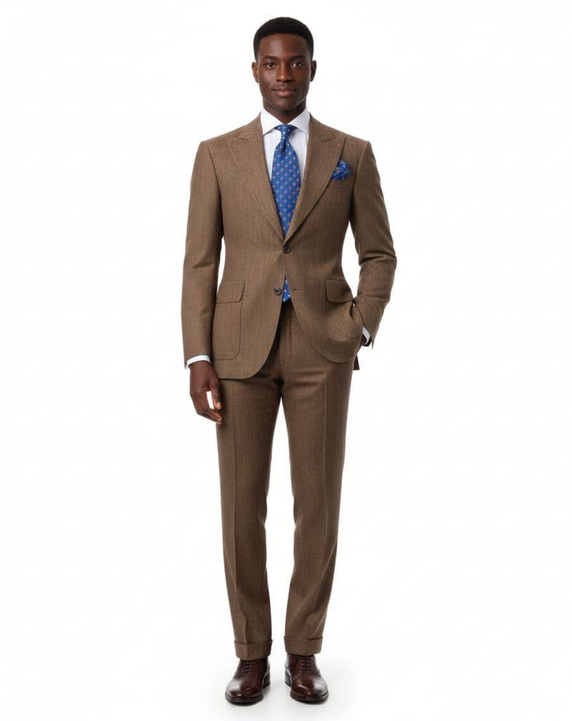 Men's Tobacco Brown Slim Fit Suit
