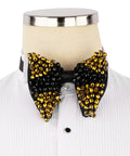 Premium Black & Gold Beaded Formal Bow Tie | Koss Atelier