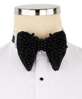 Hand-Beaded Formal Bow Tie in Jet Black | Koss Atelier