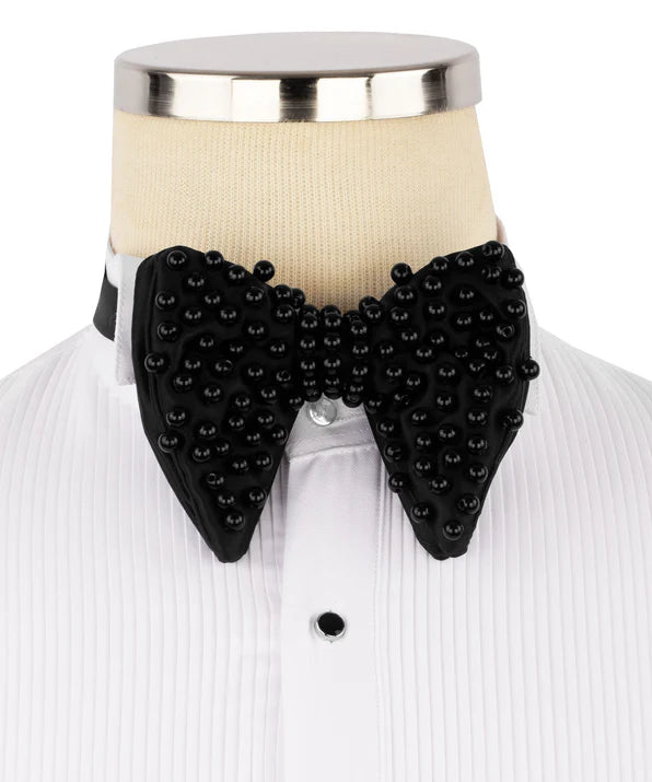 Hand-Beaded Formal Bow Tie in Jet Black | Koss Atelier