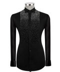 Black Embellished Tuxedo Shirt