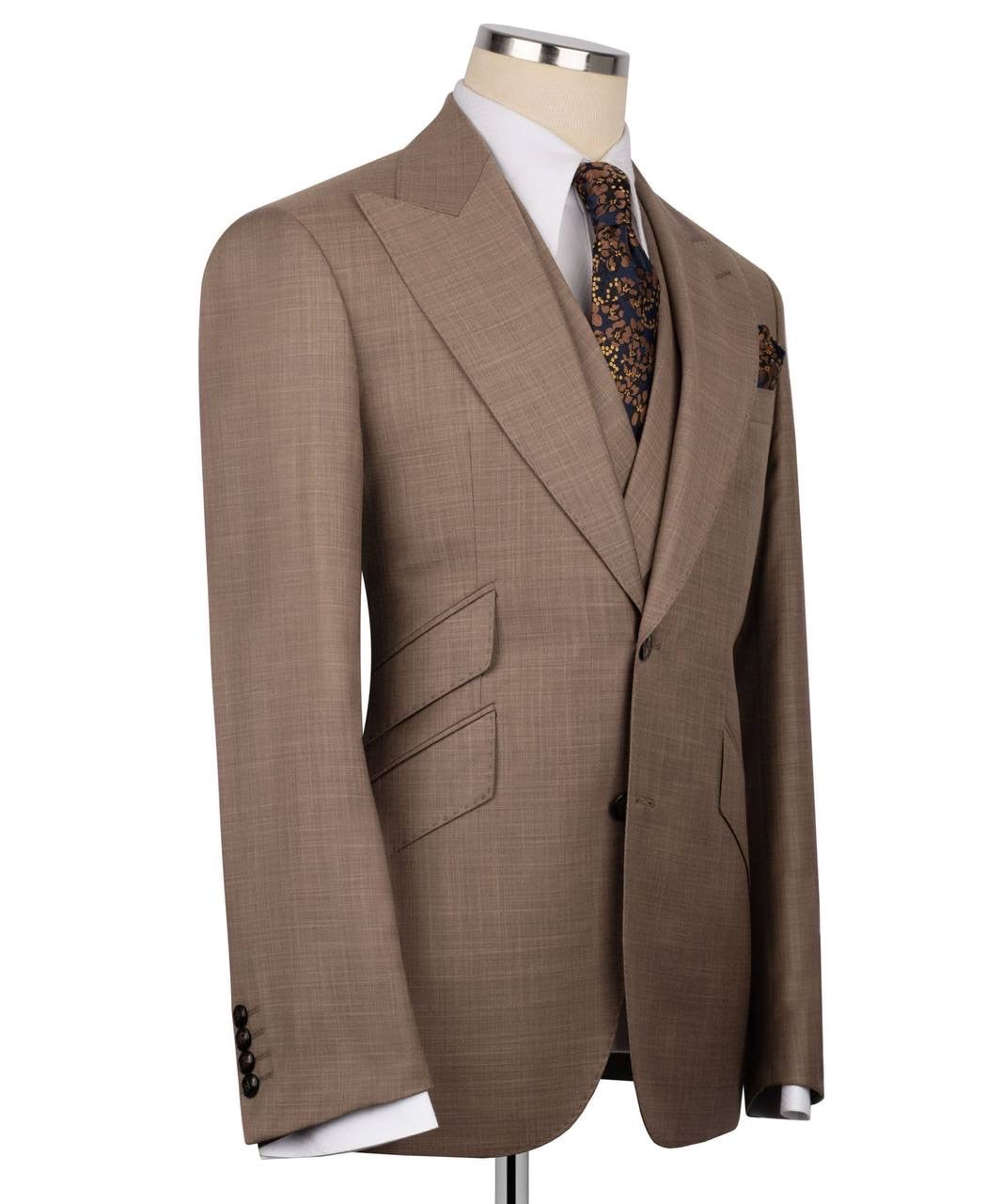 Brown suit jacket on a mannequin