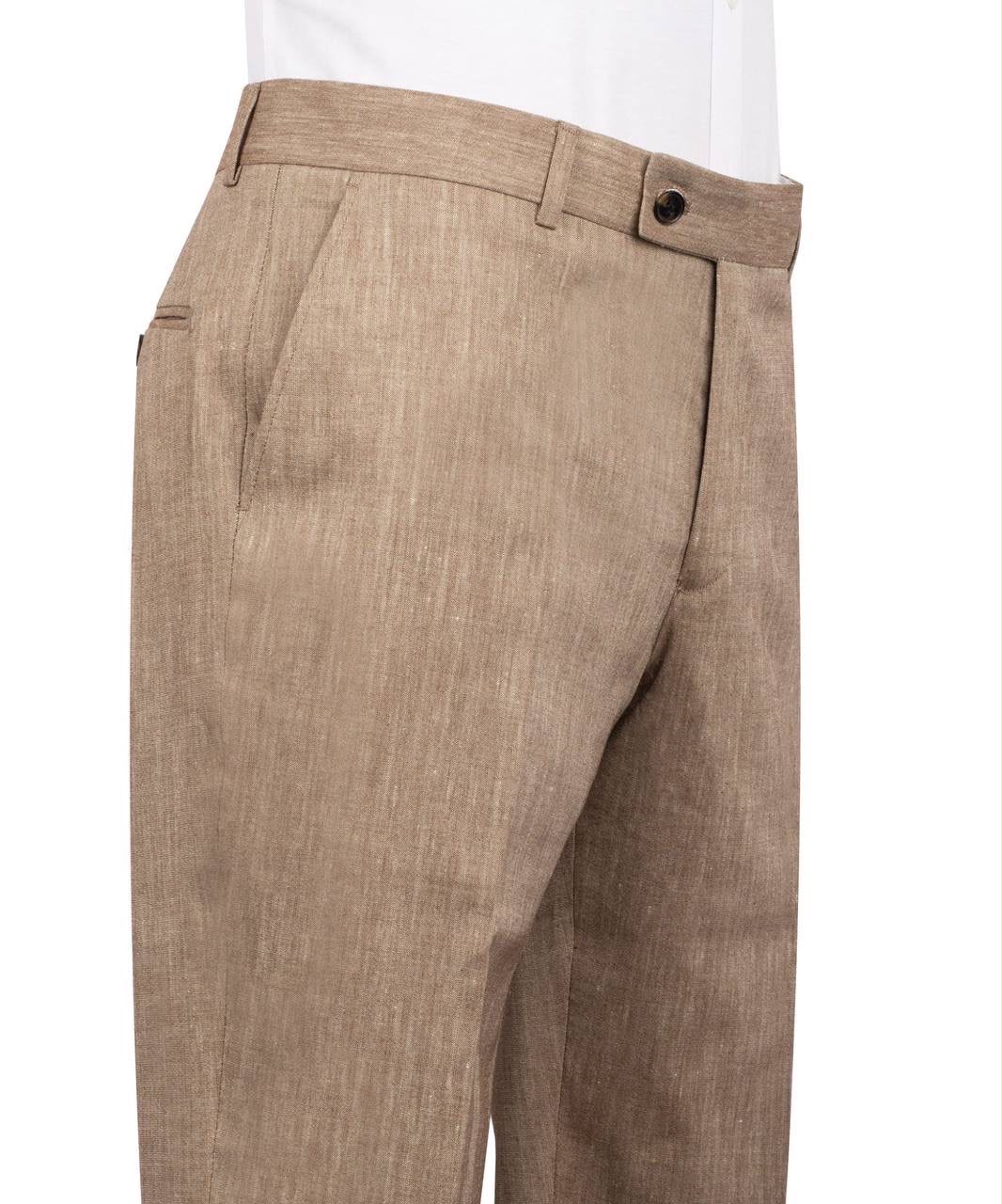 Close-up of brown pants on a white background