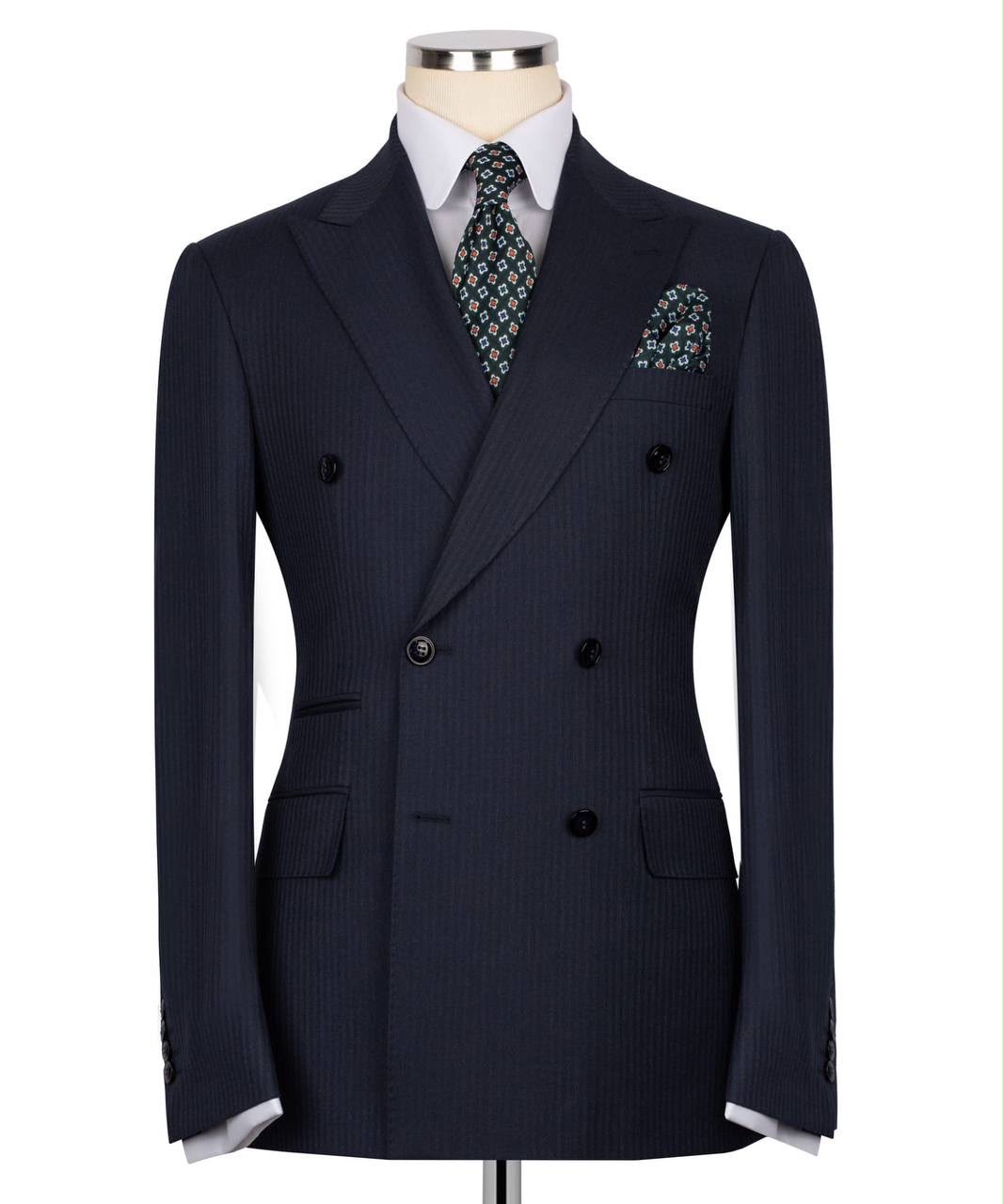 Blu Profondo Navy Pinstripe Double-Breasted Suit