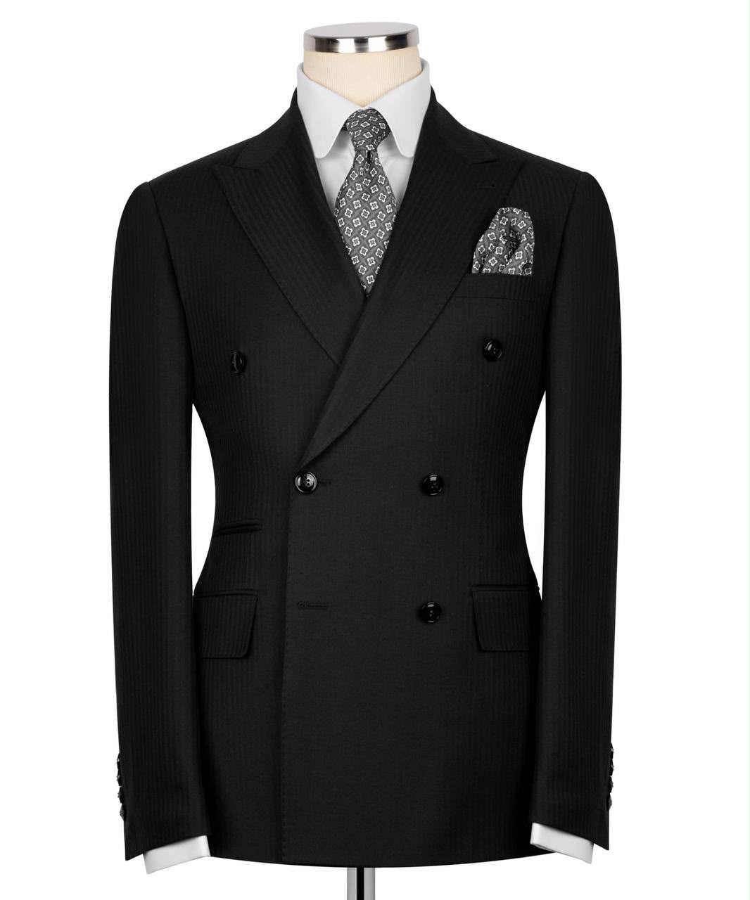 Nero Black Double-Breasted Suit