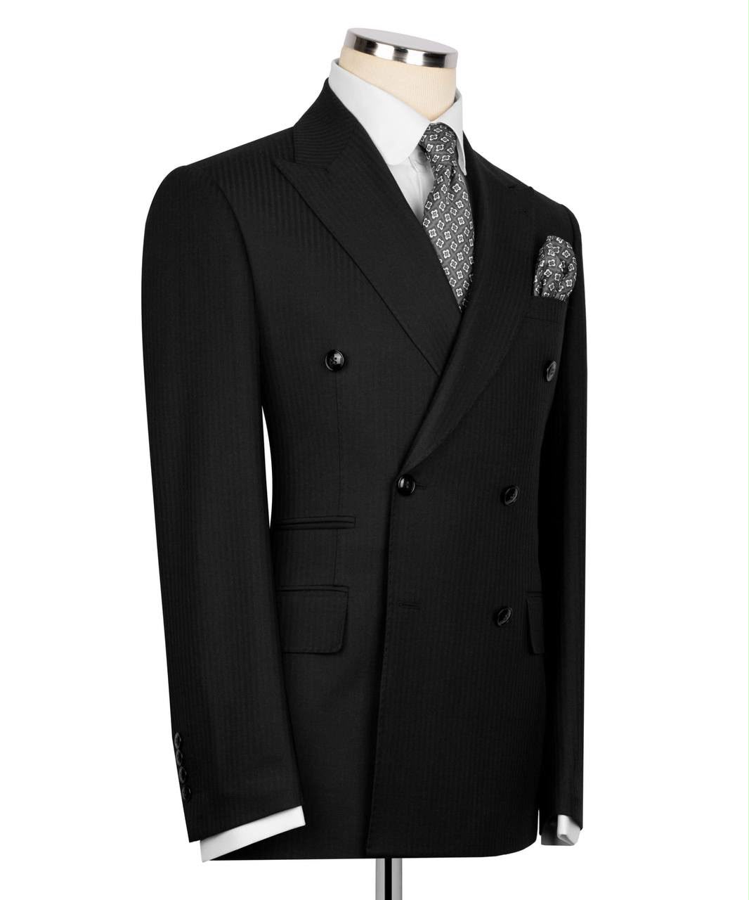 Nero Black Double-Breasted Suit