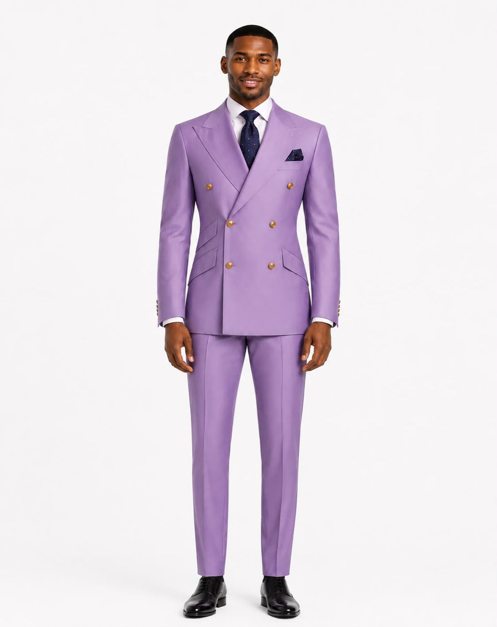 Men's Luxury Lavender Double-Breasted Suit