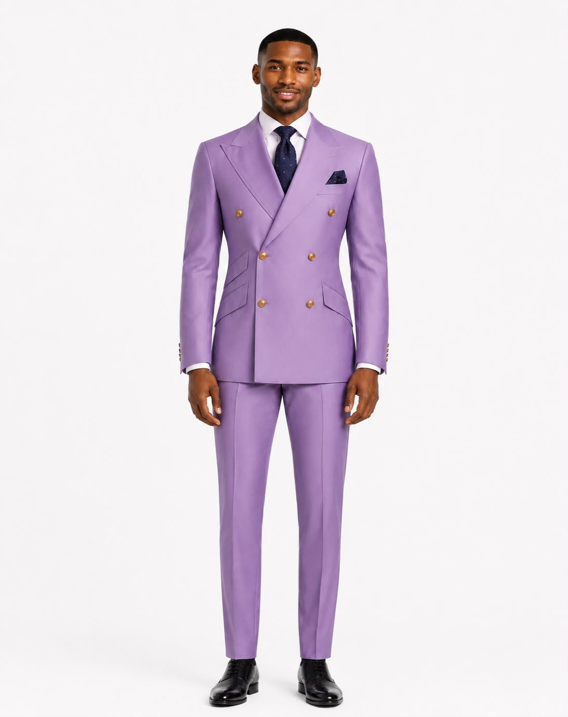 Men's Luxury Lavender Double-Breasted Suit