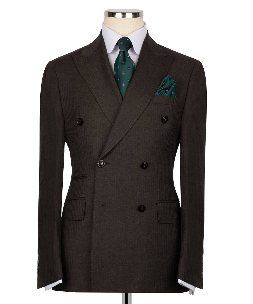 Espresso Brown Double-Breasted Suit
